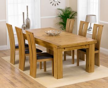 Loire 230cm Solid Oak Extending Dining Table with Montreal Chairs