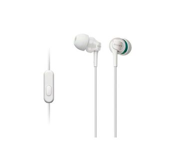 Sony MDR-EX110AP - Auriculares in-ear (con micrófono, control remoto integrado), blanco