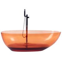 banera moderna independiente solid surface ovalada color transparente 169 x 78 cm rojo blancarena