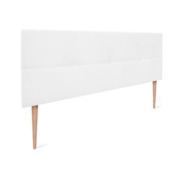 Cabecero De Tela Aqualine Con Botones 135x105cm Con Patas Camas 120/135 - Blanco