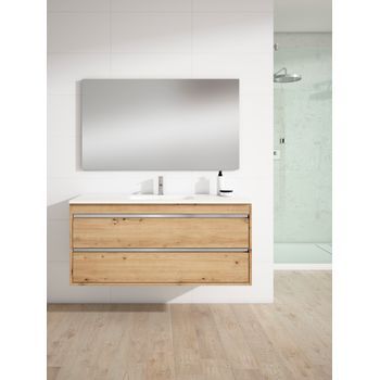 Mueble Slider 120 Cm 1s, Roble Moderno. Pack Mueble + Lavabo.