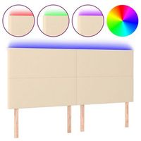 cabecero con luces led tela crema 160x5x118128 cm vidaxl
