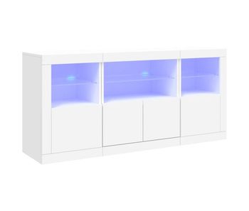 Aparador - mueble de almacenamiento con luces led blanco 142,5x37x67 cm es1912
