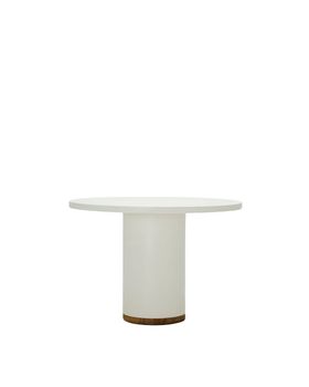 Mesa de comedor de microcemento en color blanco roto 110 cm