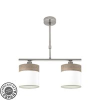 fabrilamp lampara cloe 2xe14 niquelblanca-madera gris regx43x14 cm