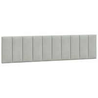 cabecero de cama acolchado hanko terciopelo gris claro 200 cm vidaxl