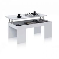 mesa de centro elevable con almacenaje oculto 100x43-55 cm calex blanco 100 x 45 x 50 cm