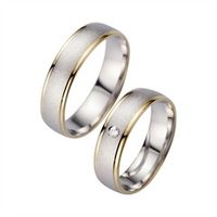 alianzas oro amarillo y blanco con diamante ancho 55 mm