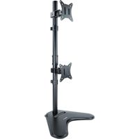tooq db1703tnv-b - soporte de mesa con peana  giratorio e inclinable  para montaje de 2 pantallas monitores en vertical de 17r a 32r  hasta 9kg  color negro