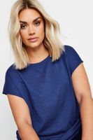 yours camiseta algodon azul manga sisa mujer curvy y tallas grandes yours