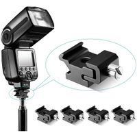 erikole soporte de flash de zapata para camara adaptador de montaje de zapata fria de metal negro con tornillo de tripode 14 para soporte de tripode de soporte de luz