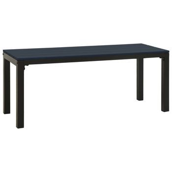 Banco De Jardín | Banco De Exterior | Silla De Jardín Acero Y Wpc Negro 110 Cm