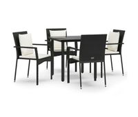 set de muebles jardin 5 pzas con cojines ratan sintetico negro
