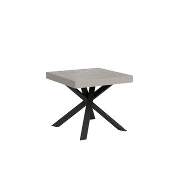 Mesa extensible 90x90/194 cm tapa cachemira patas antracita