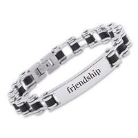 moderno brazalete de acero inoxidable con grabado laser incluido