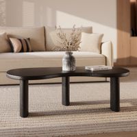 mesa baja organica de madera maciza de mindi negra