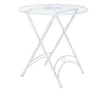 Mesa outdoor tegal metal blanco antiguo 71x71x71 cm