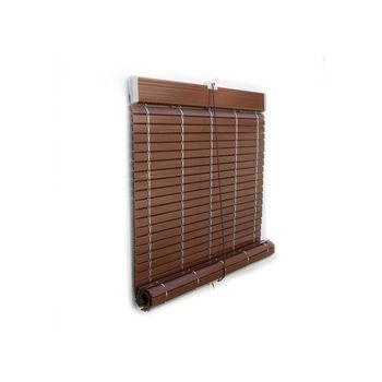 Jardin202 - Persiana Alicantina Enrollable De Pvc Reforzado  Color Nogal Oscuro  Exterior/interior  Estor Resistente A La Intemperie  137 X 140 Cm ()  137 X 140 Cm