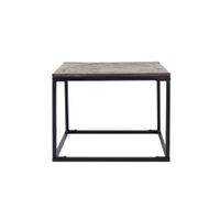 mesa auxiliar de centro  60 x 60 cm madera de mango y marco de metal