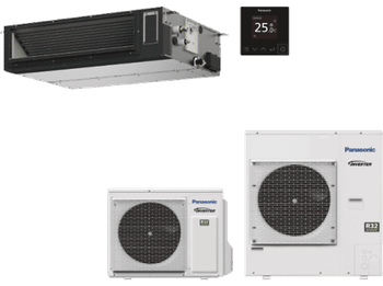 Aire acondicionado por conductos - Panasonic KIT-100PF3Z5-6, Split 1x1, 9724 fg/h, Bomba de calor, Blanco