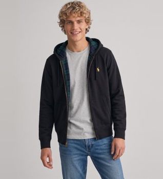 Polo Ralph Lauren para hombre. 710B28290001 Sudadera cremallera negro (S), Casual, Algodón