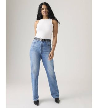 Levi's para mujer. 79078-0008 Jeans de Largo Completo Ribcage azul (27/34), Casual, Algodón, Denim