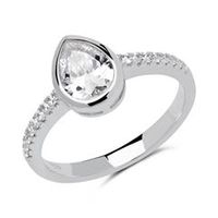 anillo plata 925 gota circonita