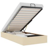 estructura de cama otomana sin colchon tela crema 80x200cm vidaxl