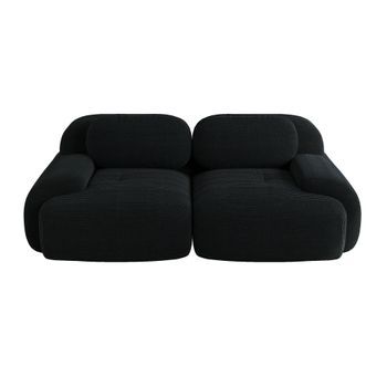 Sofá Esquinero Relajante - Sofá Modular De 2 Plazas - Cine, Salón Y Dormitorio - Negro