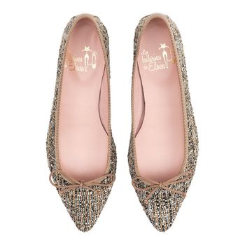 Bailarina punta alargada tweed
