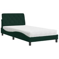 cama individual  cama para adultos  cama con colchon terciopelo verde oscuro 100x200 cm