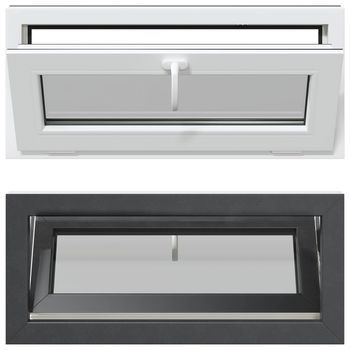 Ventana De Sótano Risor 90 X 40 Cm Pvc Y Vidrio Gris Antracita Vidaxl