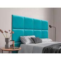 dhome cabecero tapizado para camas de 160 de polipiel premium compuesto de paneles autoadhesivos intercambiables lujo dormitorio acolchado turquesa
