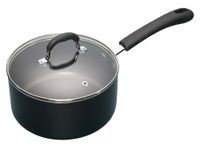 cacerola de 20 cm con tapa antiadherente de aluminio negro