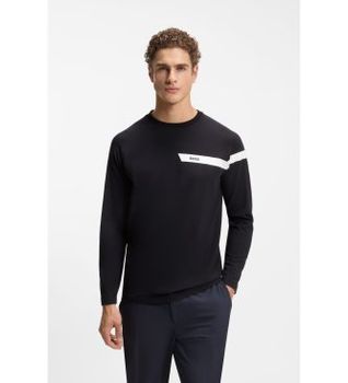 BOSS para hombre. 50568083 Camiseta Togn marino (M), Casual, Algodón, Manga larga