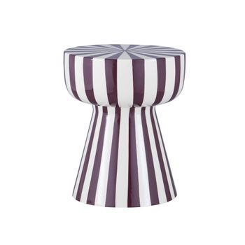 Mesa Auxiliar De Acero Esmaltado Con Rayas, Violeta