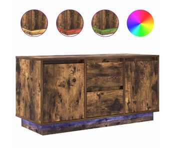 Mueble de tv con luces led roble ahumado 100x41x50 cm
