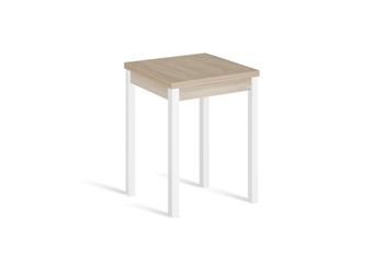 Mesa cocina alta extensible libro 65(130)x65 cm roble pata blanco