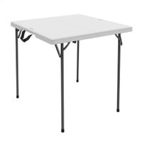 mesa plegable cuadrada lifetime tablero de polietileno 38 mm 94x94x74 cm blanco