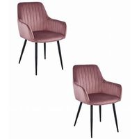 set de 2 silla de comedor terciopelo valora selo asiento de terciopelo rosa