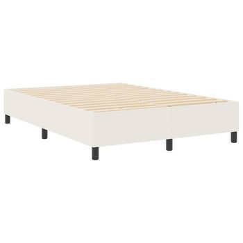 Cama De Plataforma Crema 140 X 190 Cm Tela De Pana Vidaxl