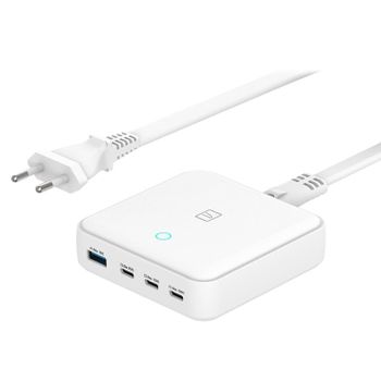 Cargador Tucano 100W Quick Charge 3.0 3x USB-C 1x USB-A Blanco