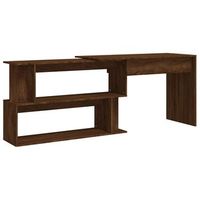 escritorio esquina madera contrachapada color roble 200x50x76cm