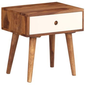 Mesita De Noche De Madera Maciza De Acacia 45x30x45 Cm Vidaxl