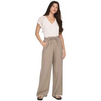 Only Pantalones Pants Caro Wide - Oxford Tan para mujer