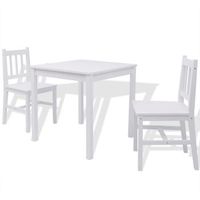 conjunto comedor jardin 3 uds  mueble jardin mesa y sillas madera de pino blanco