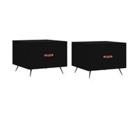 2 uds mesas de centro - mesas de cafe madera de ingenieria negro 50x50x40 cm