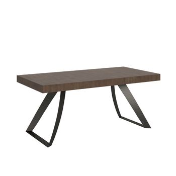 Mesa extensible 90x180/284 cm efecto madera nogal, hierro