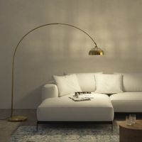 lampara de arco telescopico retro altura 187-206 cm 60 w dorado