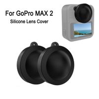 puluz 1 par de tapas protectoras de silicona para lentes de camara gopro max2 cubierta de lente a prueba de polvo para gopro max 2